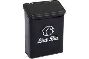 Xbopetda Metal Lint Bin for Laundry Room, Magnetic Lint Bin, Wall Mounted Lint Box Holder, Washer Dryer Trash Can with Lid, M