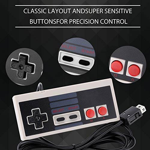 NES Classic Mini Wired Controller - Aterox Replacement Joypad Gamepad with Extended 6FT Cable for New 2016 Nintendo Entertainment System Game Console (2 Pack)