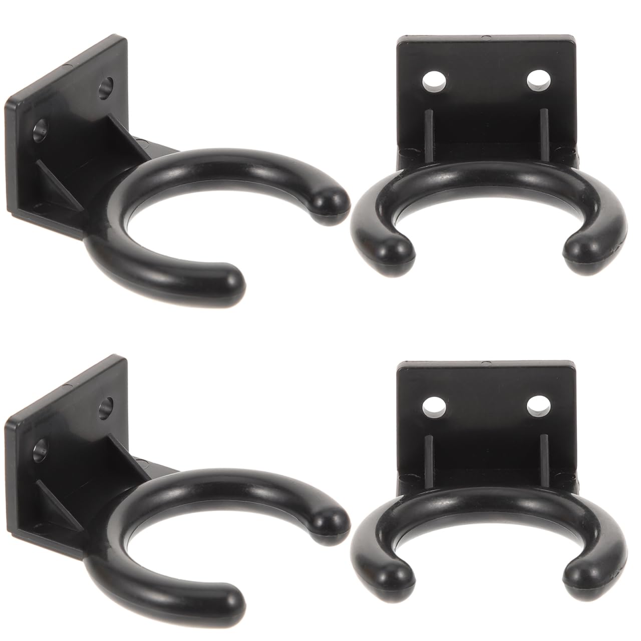 UKCOCO Microphone Wall Mount Holder: Microphone Wall Mount Clip Hook Single Wireless Micr Rack with Mounting Screws for KTV,Home,Office,4 pcs,Black
