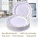 Silver Spoons Party 40 PC Dinner Side Plates Disposable Dinnerware Set | Charming Dots Collection, 20 Servings, White/Gold