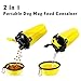 HAPITO Travel Pet Water Bottle Dog Water Dispenser Bowl, 2 in 1 Portable Dog Mug Food Container 350ml/12oz Water 250g Snack (Yellow)