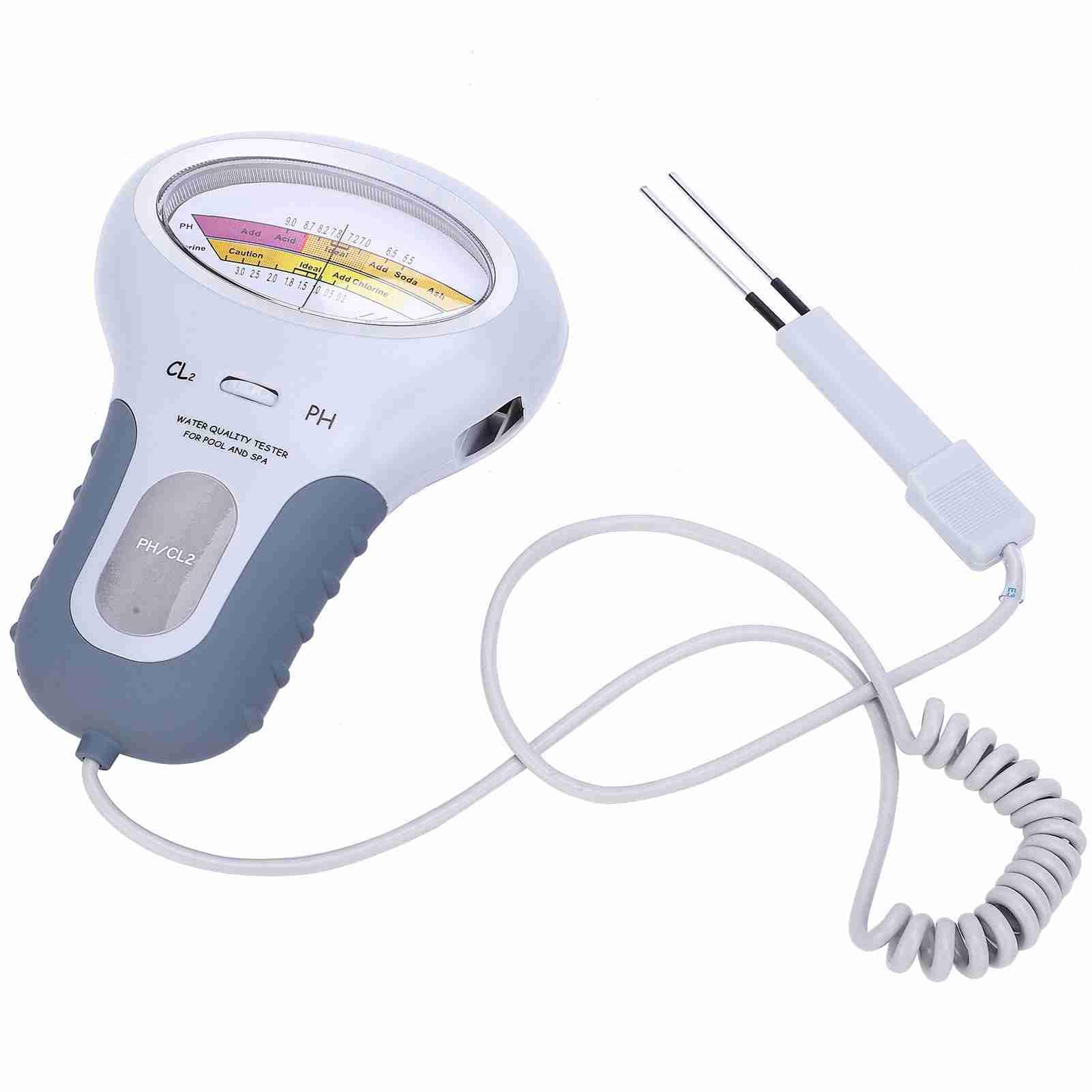 Water Testing Meter Digital LCD Multi Function,PC-102B CL2 Chlorine & PH Tester Swimming Pool Spa Water Quality Analyzer with Probe Digital Test Meter for pH, Chlorine and Salt