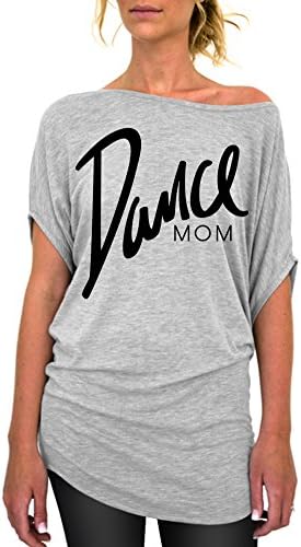 Dentz Design Dance Mom Standard Slouchy Tee - Large Gray Black Ink