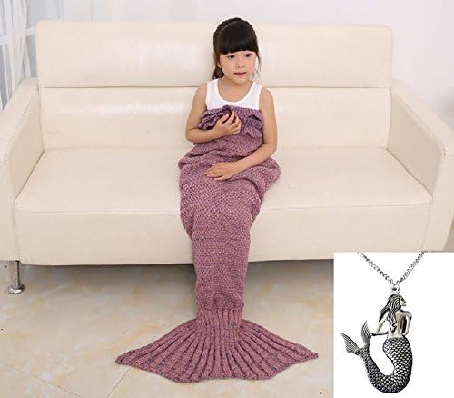 CZL Christmas Gift Knitted Mermaid Tail Blankets for Adults Teens Sleeping Bags Crochet Blanket Super Soft Sleeping Blankets 56"x28"