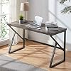 HSH Rustic Computer Desk, Metal and Wood Home Office Desk, Industrial Vintage Soho Study Writing Table, Gray 47 inch