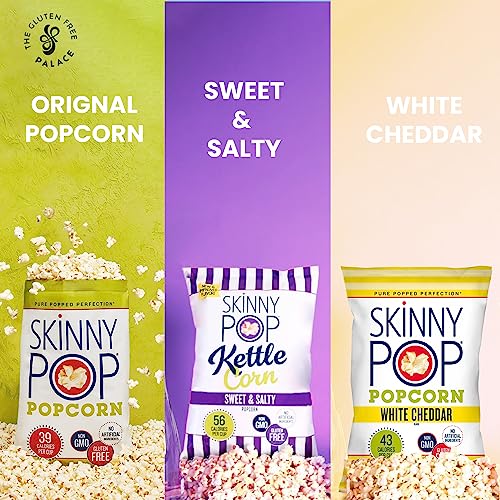 SkinnyPop Popcorn Variety Pack Pack of 18 Snack Packs In 3 Popcorn
