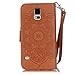 Galaxy S5 Case, JAHOLAN Dream Catcher Pattern Stand Flip Case Samsung S5 Wallet Case Premium PU Protective Leather Case for Samsung Galaxy S5 (Brown)