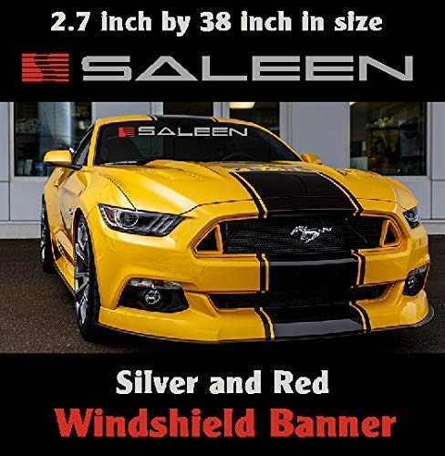 Amazon Com Ford Saleen Mustang Windshield Banner Silver And Red