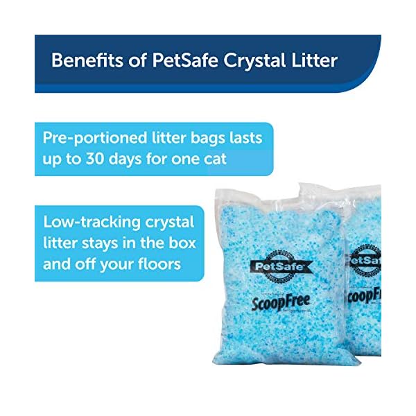PetSafe Scoopfree Premium Blue Non Clumping Crystal Cat Litter, Reusable Tray Litter, Odour Control, Low-Tracking, 99…