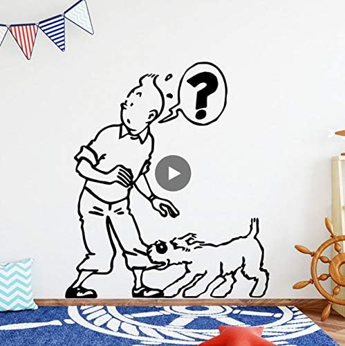 Modern The Adventures of Tintin Wall Art Decal Wall Art Sticker Murals Vinyl Stickers Bedroom Nursery Decoration28*32