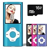 Lonve MP3 Player MP4 Player 16GB Portable Media Music Player with FM Radio Voice Recorder Supporting MP3 WMA WAV Blue