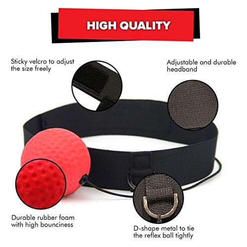 image for Safedealshop Xnture Boxing Reflex Ball Gear,2 Colors Boxing Ball with 