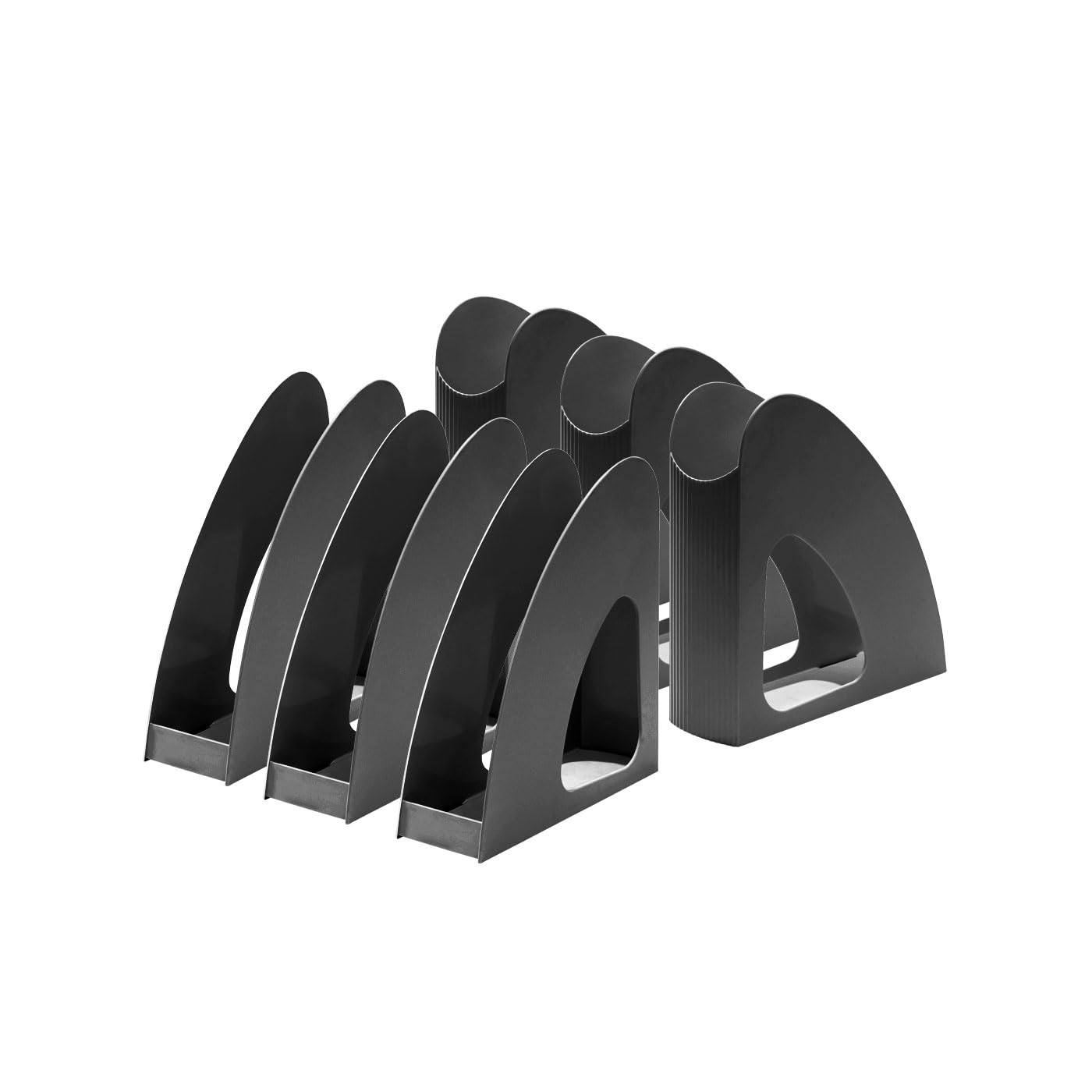 HAN Magazine File Re-Loop - 1 Piece, Say Yes to 100% Recycled Magazine Rack, Standing Folder, Modern, Young Design for DIN A4/C4 Documents, 76 x 239 x 256 mm, 16218-913, Black