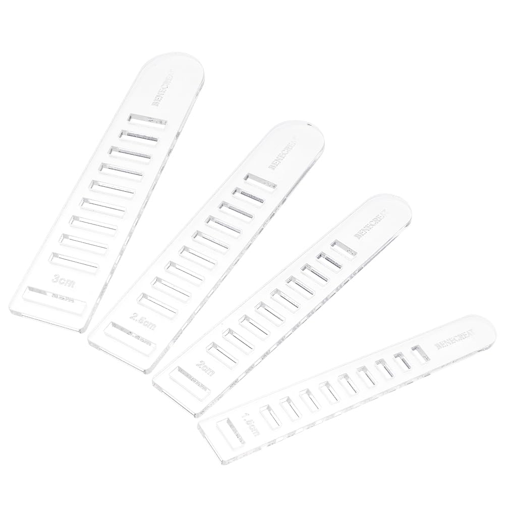 BENECREAT Acrylic Weaving Needles, 1.5/2/ 2.5/ 3cm Clear Knitting Board Fabric Strip Weaving Tools for Fabric Pattern Knitting Arts & Crafts Making