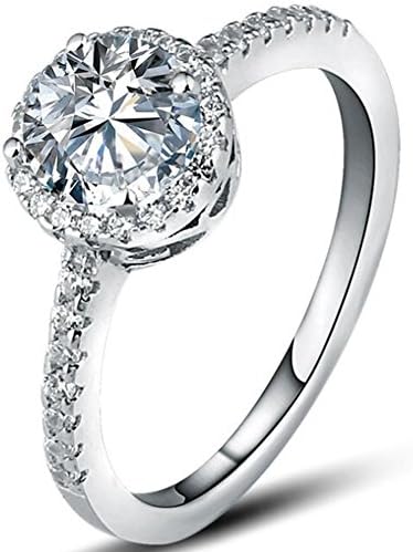 925 Sterling Silver 2.0 Carat Solitaire CZ Diamond Wedding Engagement Ring (9)