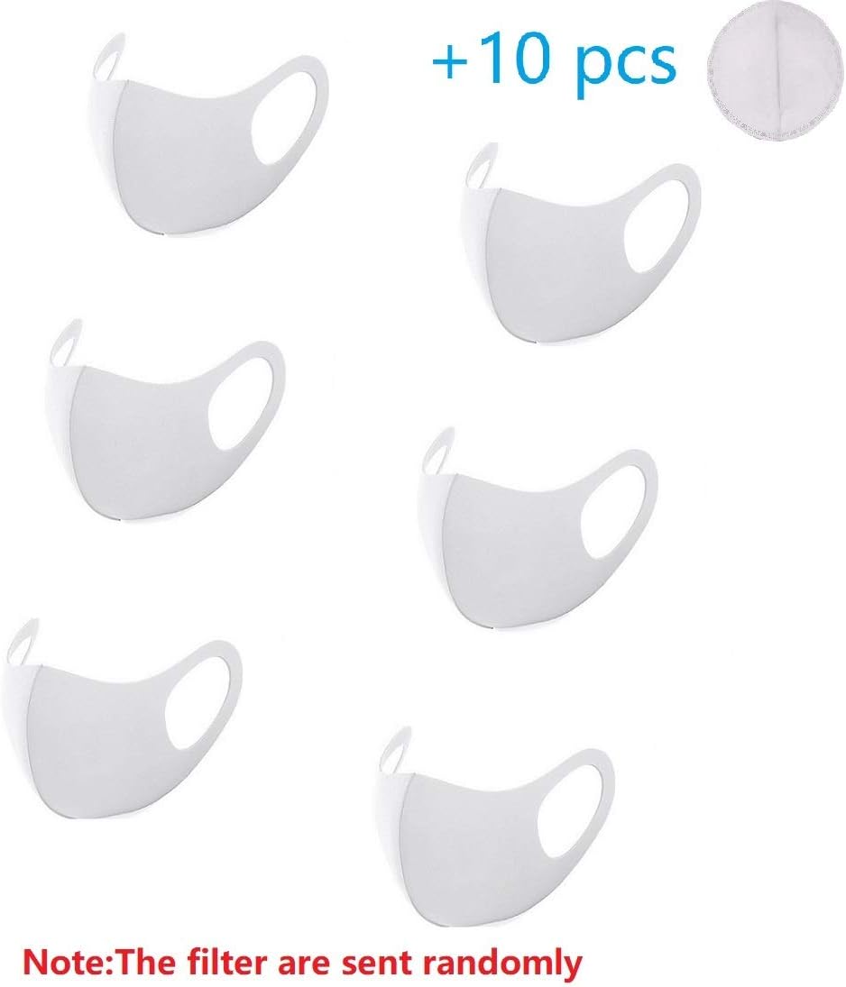 6 Pack Face Mouth Mask Dust Mask Unisex Anti Pollution Mask Reusable Masks for Child with 10 Pcs Cycling Camping Travel Outdoor Activities