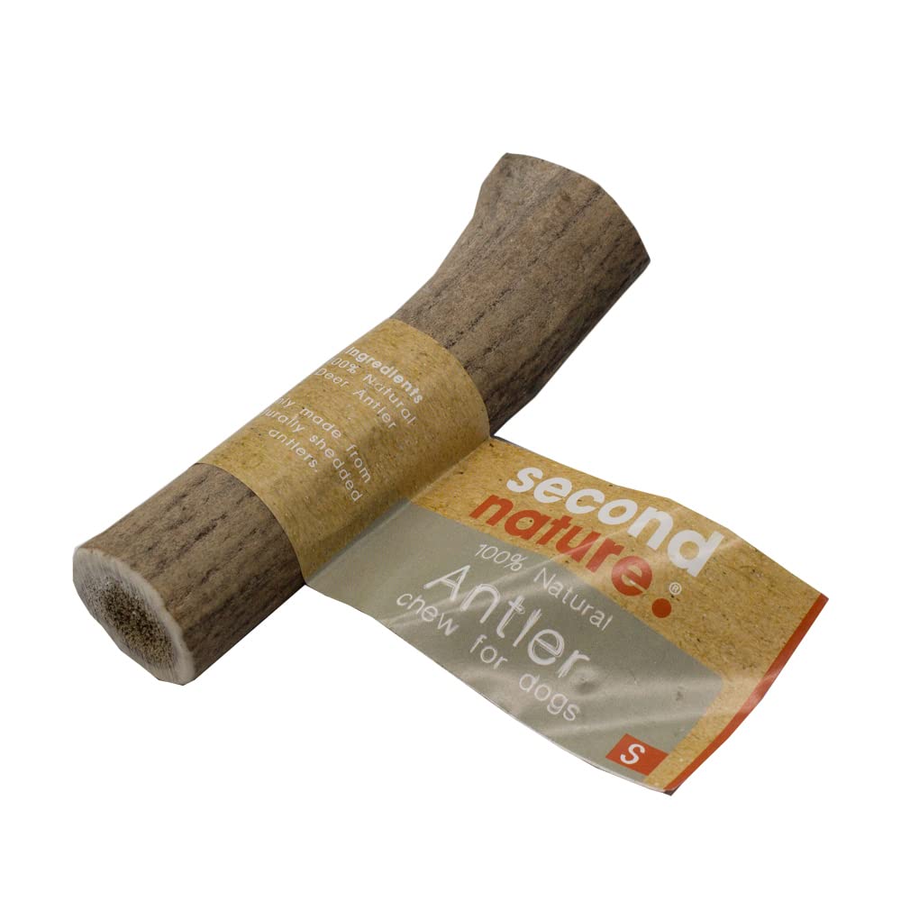 Second Nature Deer Antler Chews for Dogs - Durable, Natural Dog Chews Long Lasting from Shed Antlers, Hard Treats for Aggressive Chewers - Small (Shape may Vary)