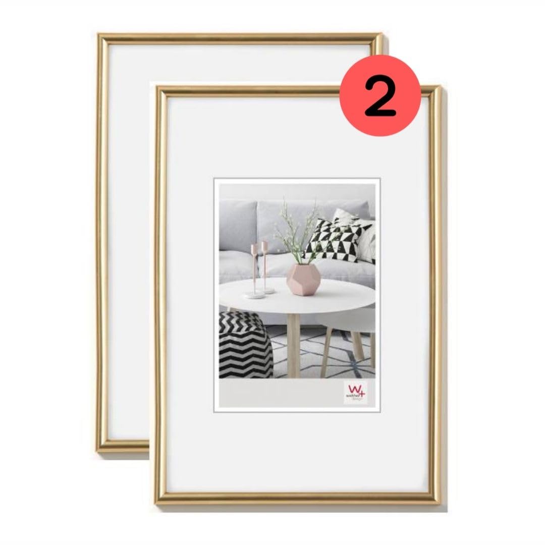walther Design Picture Frame Gold 20 x 30 cm Twin Pack, Galeria Plastic Frame KG030HD