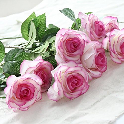 DIY Artificial Silk Craft Decoration Flowers Bridal Bouquets, Weddings, Wreaths, &amp; Crafts, Single Closed Rose Bud Stem 1 Bunch of 12pcs (Light Purple)