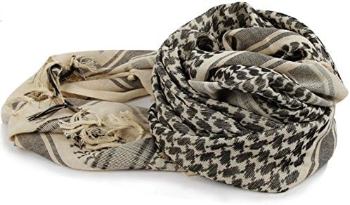 New Fashion Multi-use Cotton Military Tactical Scarf Wrap Arab Shemagh Keffiyeh Mask Bandanas Beige