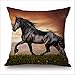 Horse Pillow Case Cushion Cover Cotton Linen Sofa Waist Pillowcase Home Decor