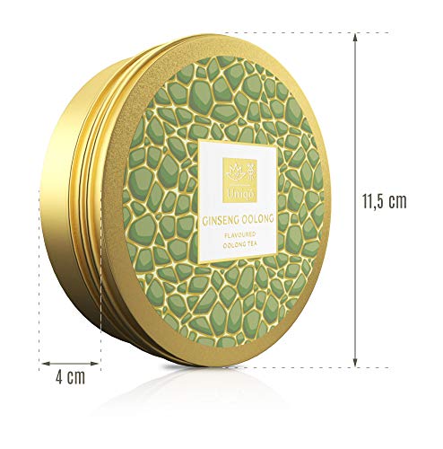 Tea Uniqo® Ginseng Oolong Tee - zarte Aromen für Teegenuss vom Feinsten | Natürlich aromatisierter Oolongtee lose in edler Geschenkdose | Glutenfrei - Laktosefrei - Vegan - Ohne Zusatzstoffen – Bild 5
