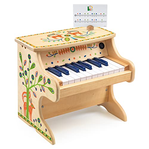 DJECO - Animambo Electric Piano 18 Keys - Playing Music for Children - Enhances Motor Skills - Develops Coordination, Dexterity, and Rhythm - Fosters Creativity, Adorable Design - Kids Ages 3+