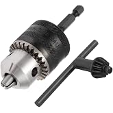 Eyech 0.6-6.5mm Capacity Drill Chuck 1/4 Inch Hex Shank Drill Chuck Adapter Converter Impact Driver Conversion Tool