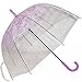 Kung Fu Smith Auto Open Clear Flowers Bubble Dome Umbrella for Girls, Cute Umbrella for Rain
