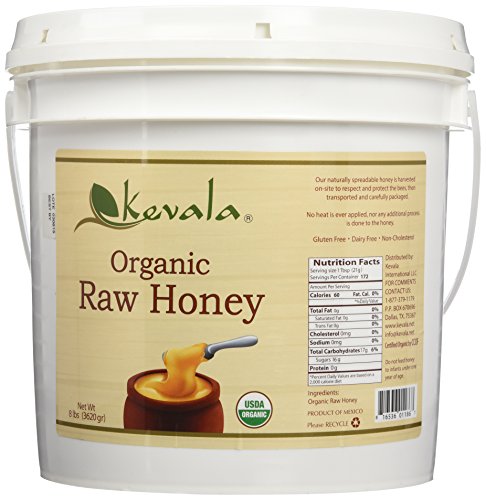 Kevala Organic SPREADABLE Raw Honey 8 Lbs Pail
