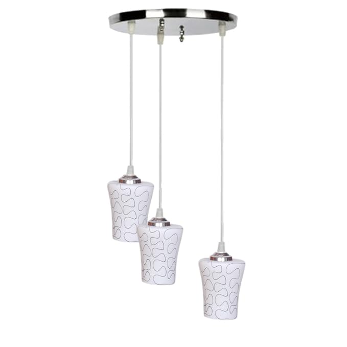 Bloom Hanging In One Fitting Colorful & Hand Decorative Pendant Ceiling Lamp (Orange and Yellow) - Set of 3