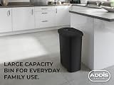 Addis Eco 50 Litre Plastic Pedal Bin All Black Recycled UK Made view 2