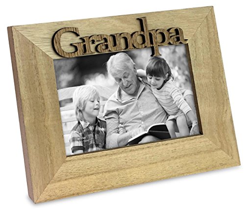 Isaac Jacobs Natural Wood Sentiments "Grandpa" Picture Frame, 4x6 inch