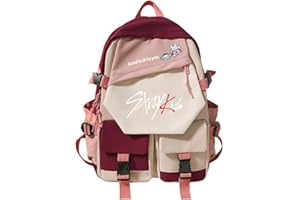 AiHdcy Stray Backpack Merch Skz Schoolbag Casual Travel Laptop Backpack for Stay Fans Gifts (Pink&Red)