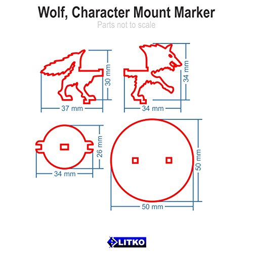 Wolf, Character Mount Marker, White , 50mm Base (1)