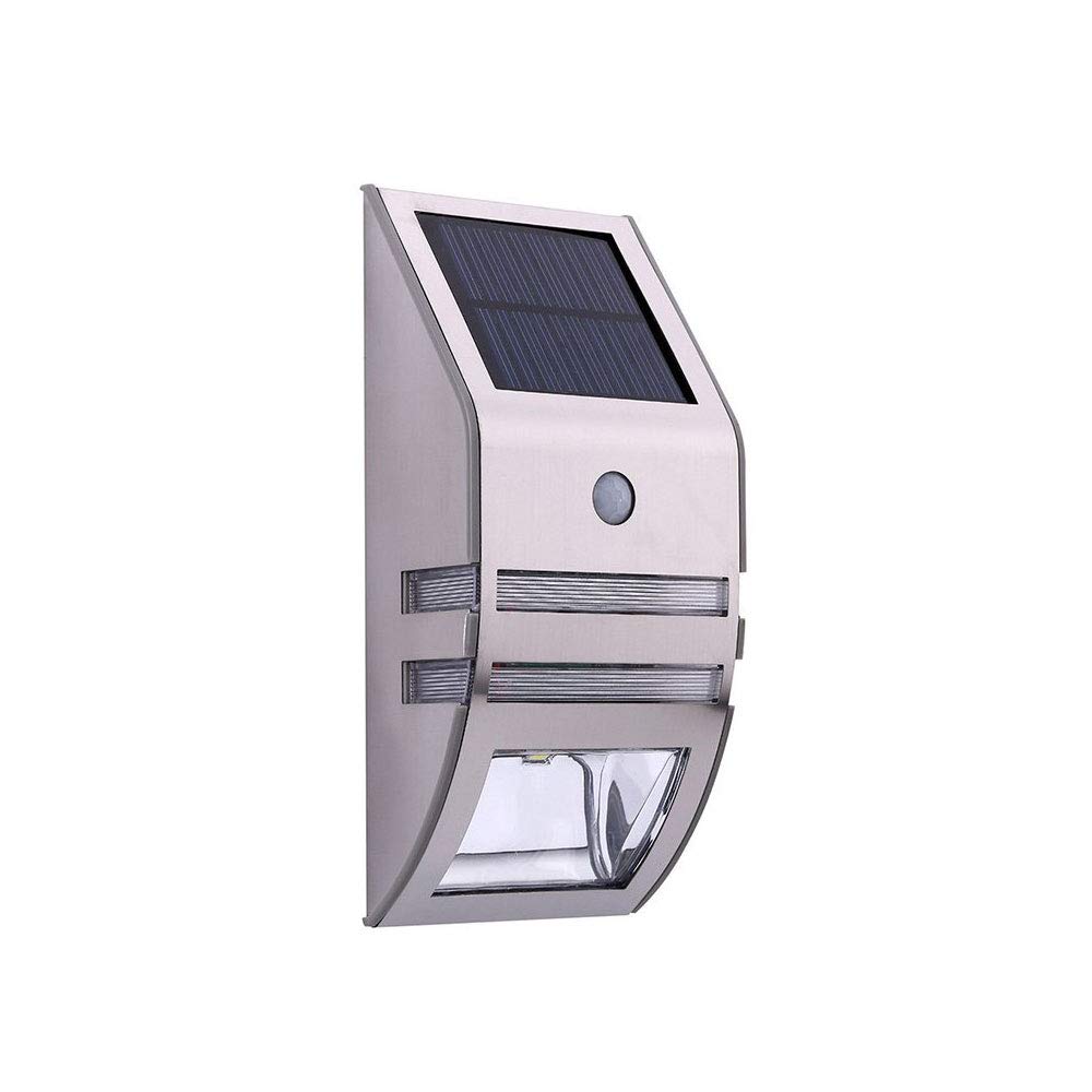 Motion Sensor Wireless Outdoor Waterproof Solar Wall Light LED Lamp Security Lighting for Garden Fence Pathway Gutter Yard (Warm White)