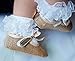 Lidiano Baby Girls Glitter Sequins Sparkly Bling Bowknot Anti-Slip Mary Jane Flat Crib Shoes & Headband (0-6 Months, Gold)