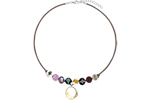 PRINCESS CUTENESS STORE Percy Jackson Annabeth Chase Brown Faux Leather Cord Colorful Painted 8PCS Wooden Bead Demigod Olympi