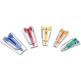 5 Pcs Bias Tape Maker Kit Fabric Bias Tape Maker Tool Bias Binding Maker Set with 5 Sizes (6mm/ 9mm/12mm/18mm/25mm) for DIY S
