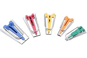 5 Pcs Bias Tape Maker Kit Fabric Bias Tape Maker Tool Bias Binding Maker Set with 5 Sizes (6mm/ 9mm/12mm/18mm/25mm) for DIY S