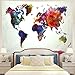 Tushelia World Map Tapestry Watercolor Tapestry Abstract Map Tapestry Wall Hanging Colorful Globe Tapestry Stylish Painting Map Tapestry for Living Room Dorm Wall Decor