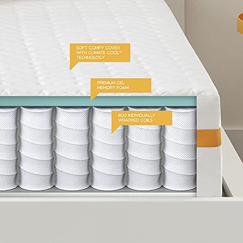 Simmons Hybrid Gel Memory Foam Mattress 10 Inch, King Size, Medium