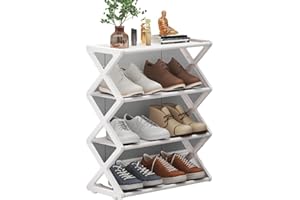 X-Shaped Ladder Shoe Rack for Dorm Room & Entryway – Space-Saving Multi-Layer Shoe Organizer with Stainless Steel Frame, for 