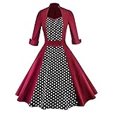 HHei_K Womens Hepburn Retro Style Polka Dot Print