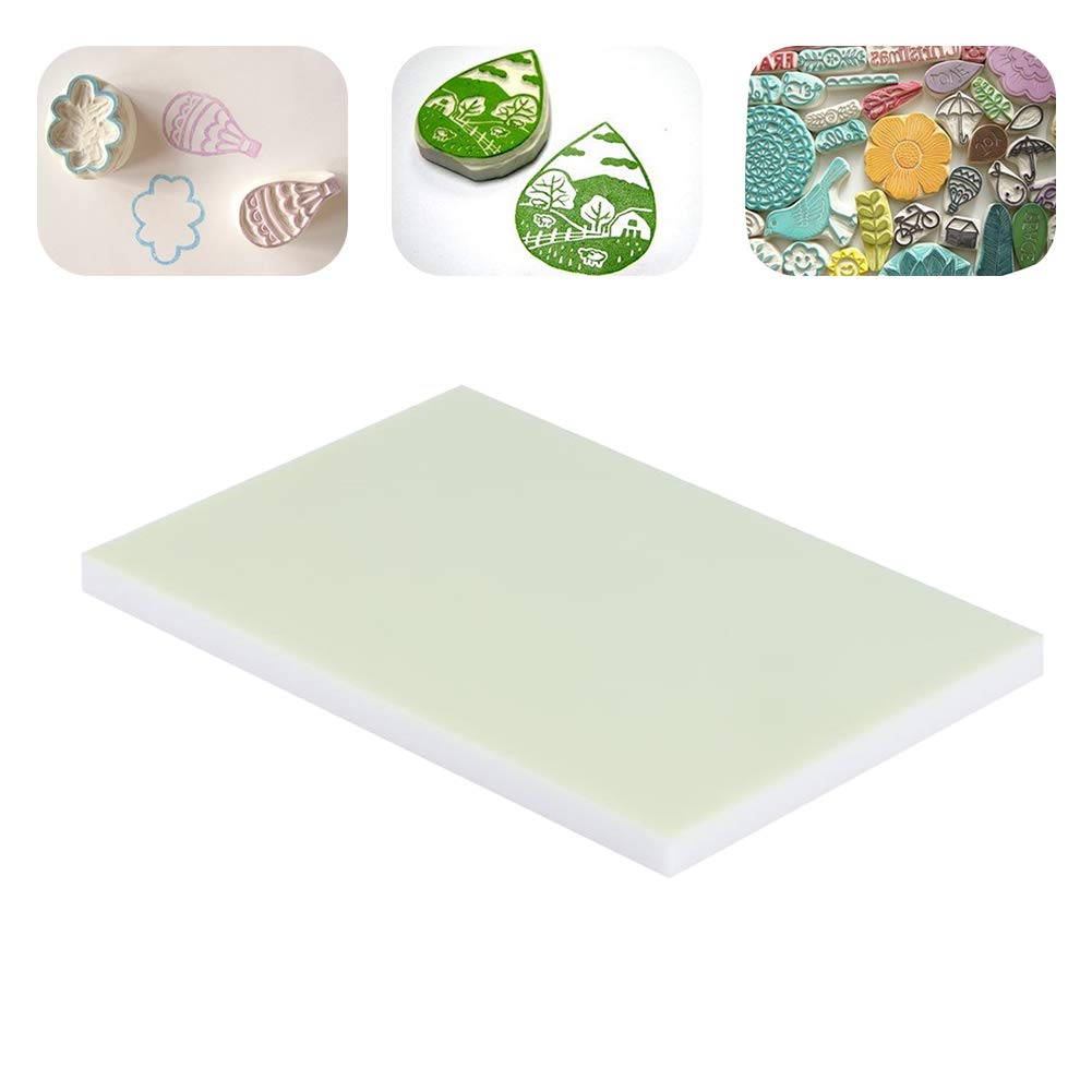 Rubber Stamp Carving Blocks, Soft Printing Carving Colored Rubber Block for DIY Stamps Making Hobbies Crafts Beginners and Professional Matcha Green