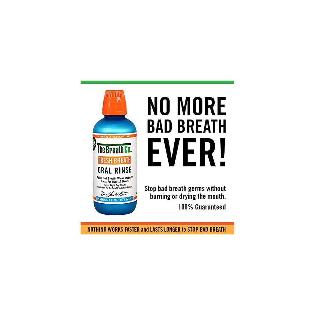 The Breath Co Fresh Breath Oral Rinse Icy Mint, 500 ml