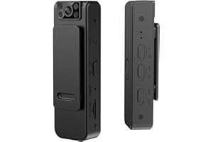 FOUKWAKC Mini Body Camera Video Recorder, 1080P Small Portable Wearable Hidden Cameras with Clip & Night Vision, Micro Pocket Body Worn Cam for Sport, Pet, Home Office, Security, Work Records(NO WiFi & APP)