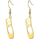 PDOUSELF Ballet Slipper Dangle Earrings for Women Ballet Dance Stud Earrings Gift, Dance Jewelry Gift for Dance Teachers