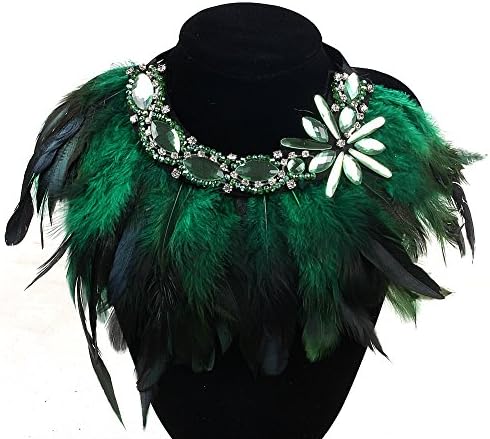 ZMZY Fower Crystal Feather Necklace Choker Party Bohemian Necklaces Women (XL041)