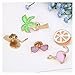 Dragon Fashion Hand Painted Flamingo Sunglasses Palm Tree Tropical Ice Tea Orange Enamel Pin Pack Summer Jewelry
